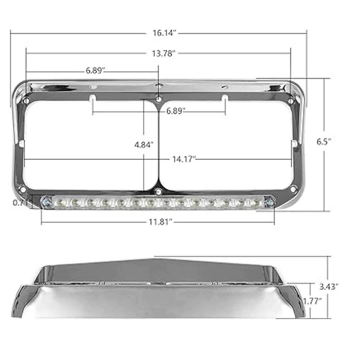 Partsam 2 biseles para faros delanteros cromados con_4