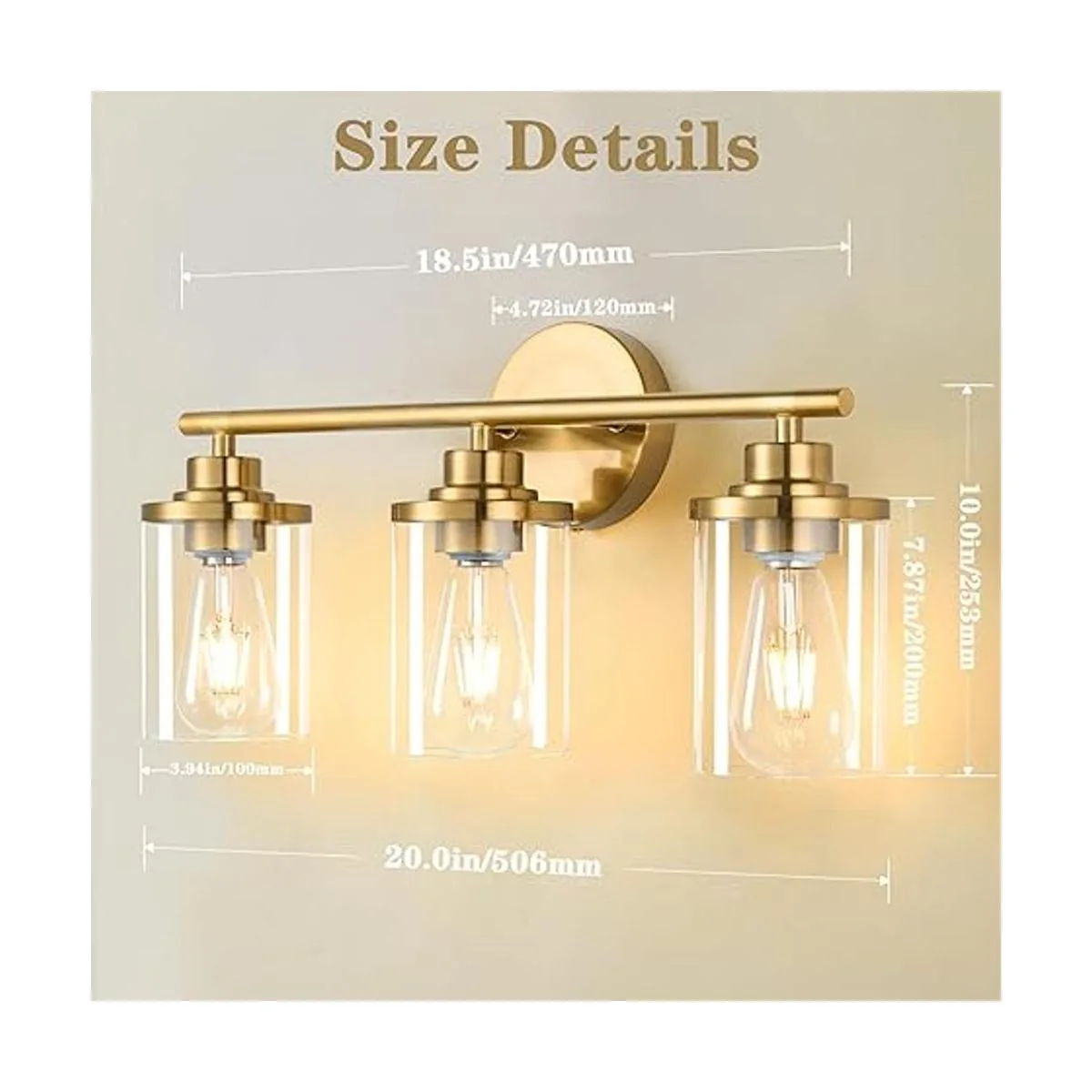 Lámparas de baño luces de tocador luces de baño doradas_6