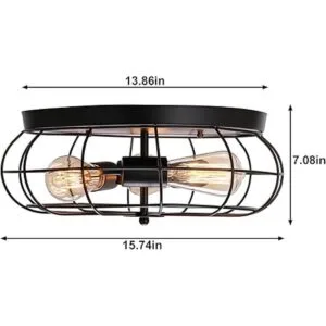 Lámpara de techo de montaje empotrado negro vintage semi_4