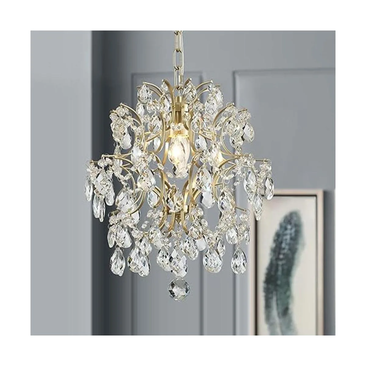 Bestier Lámpara de techo moderna con colgante de cristal_5