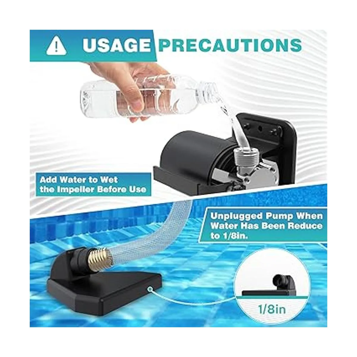 Acquaer Bomba de transferencia de agua de 115 V 110 HP_4