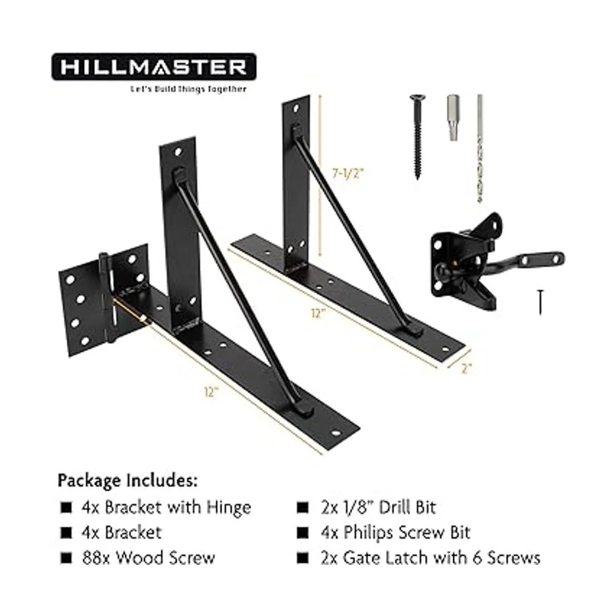 HILLMASTER 2 juegos de soporte de esquina para puerta kit_4