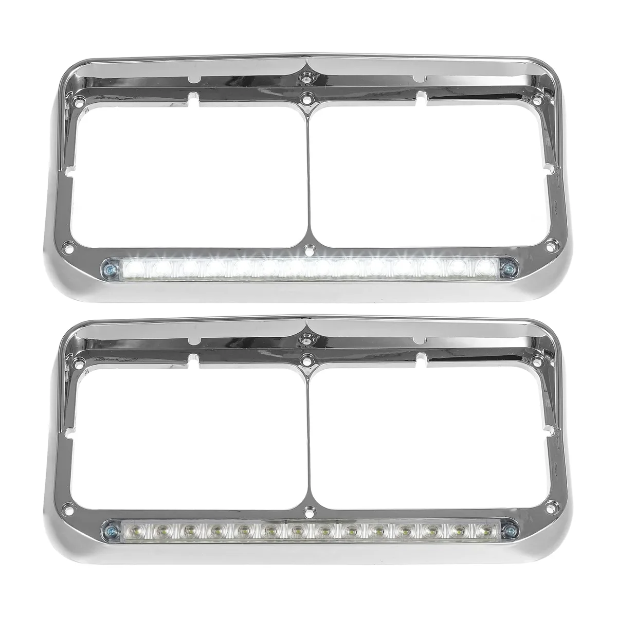 Partsam 2 biseles para faros delanteros cromados con_1