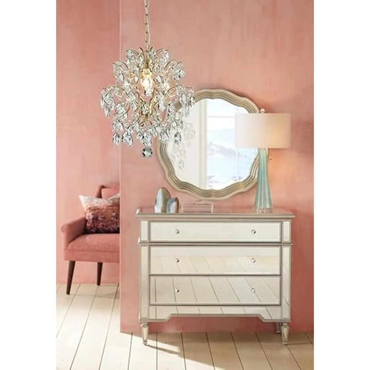 Bestier Lámpara de techo moderna con colgante de cristal_7