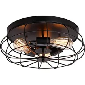 Lámpara de techo de montaje empotrado negro vintage semi_1