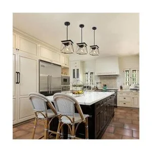 XIPUDA Iluminación de isla de cocina lámpara rústica de_3