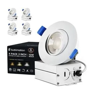Luz LED empotrada de 3 pulgadas paquete de 4 unidades_1