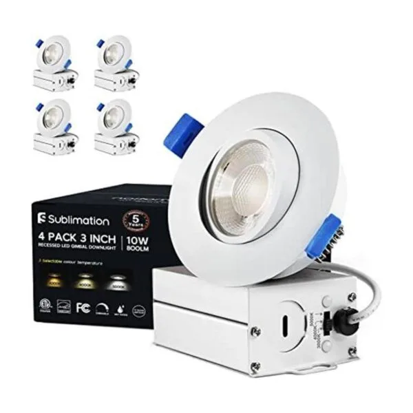 Luz LED empotrada de 3 pulgadas paquete de 4 unidades_1