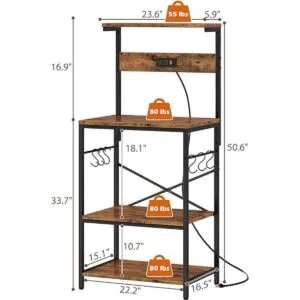 SUPERJARE Estante para hornear de cocina con toma de_4