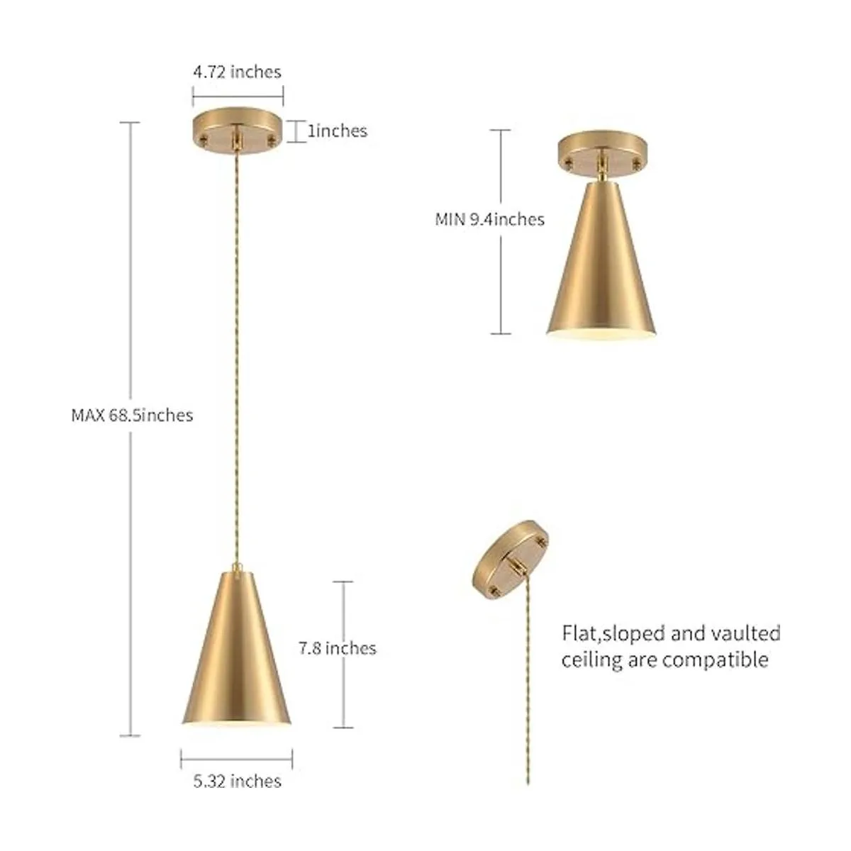 Paquete de 3 luces colgantes doradas_4