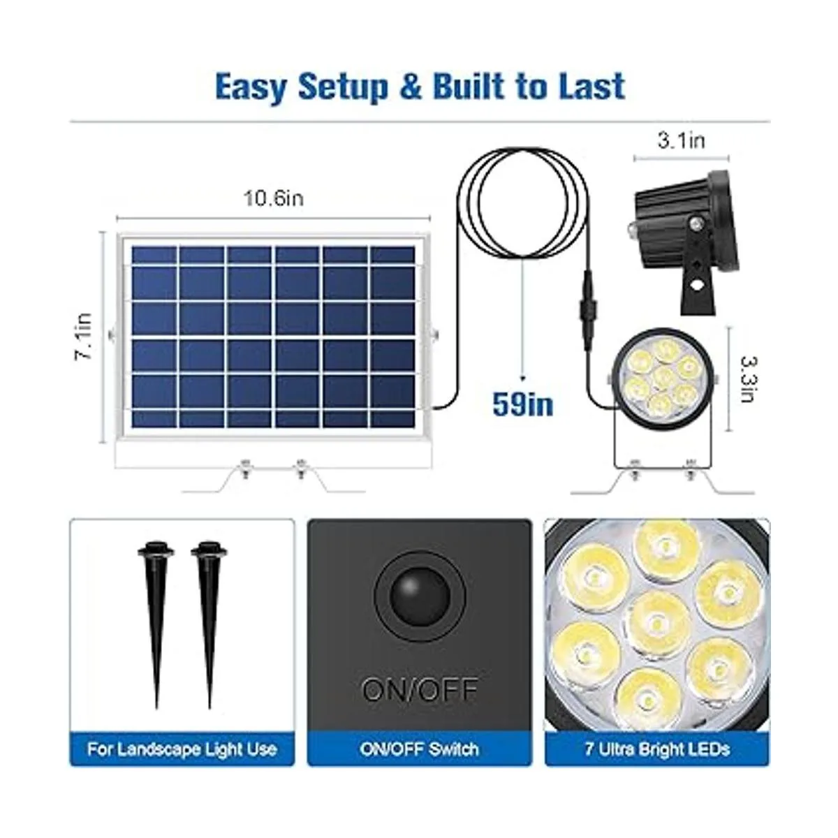 APONUO Luz solar para mástil de bandera luces solares_6