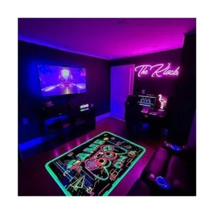KMkicme Alfombra de área de juegos con luz negra para_5