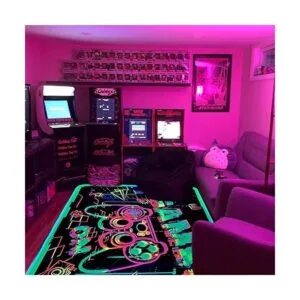KMkicme Alfombra de área de juegos con luz negra para_2