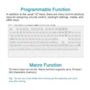 Koolertron Teclado mecánico para juegos con una mano_6