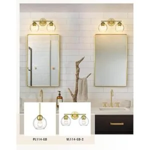 EMAK VL114GD2 Lámparas de baño doradas con 2 luces sobre_5