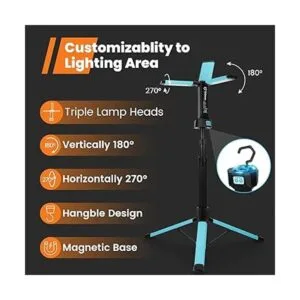 GoGonova Luz de trabajo recargable con soporte luz de_2