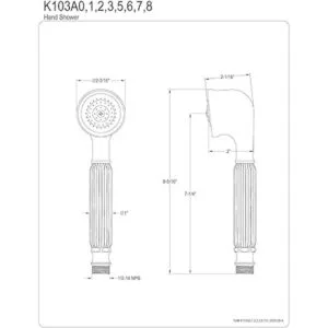 Kingston Brass K103A2 Ducha de mano para restauración_2