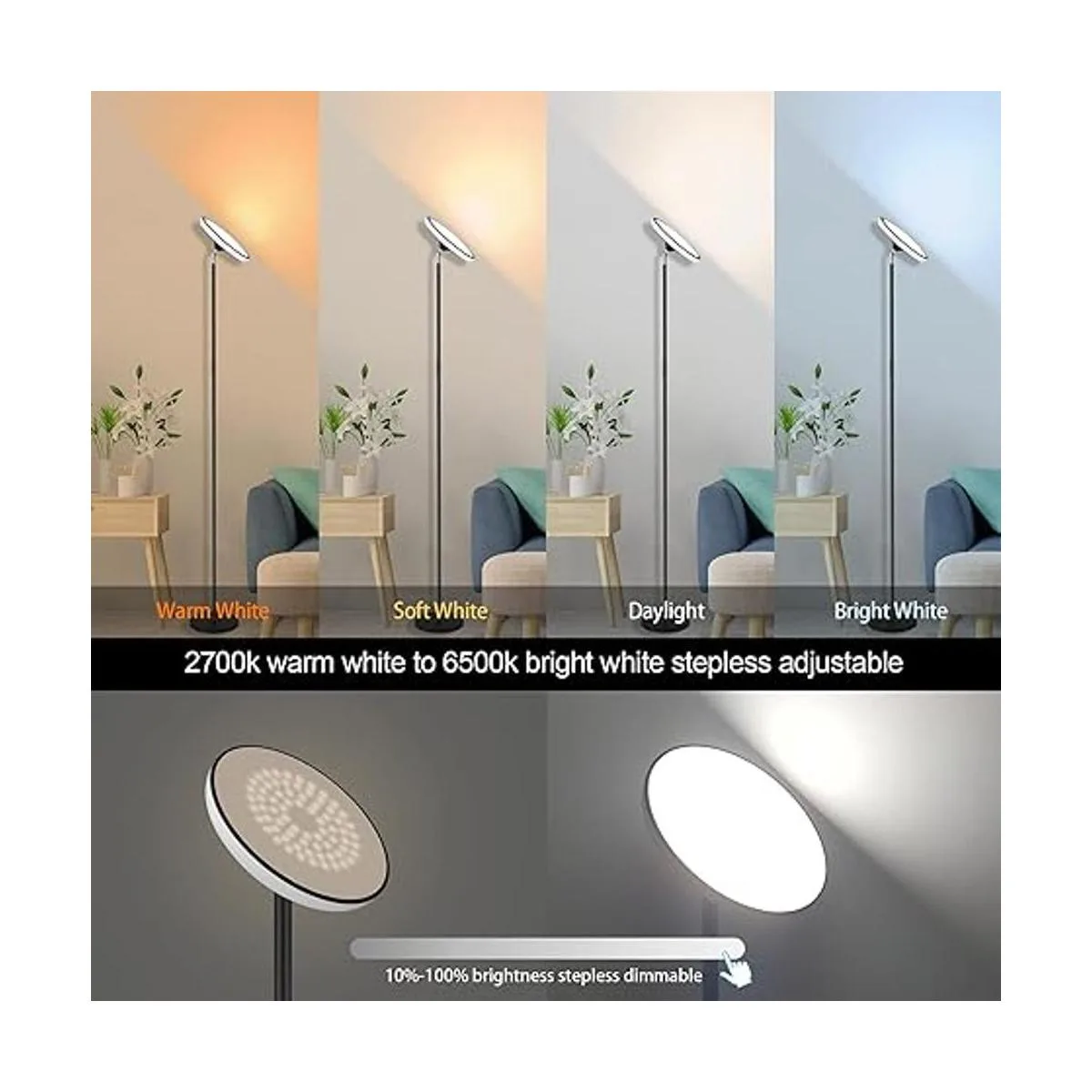 Lámpara de pie 42 W y 3000 lúmenes modernas lámparas LED_4