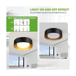 Yasince Modernas luces de techo negras y doradas_5