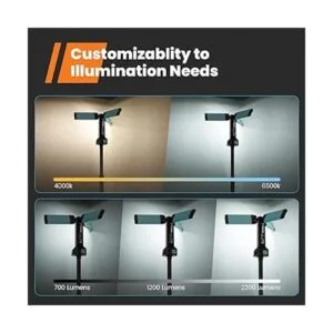 GoGonova Luz de trabajo recargable con soporte luz de_3