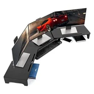 Nnewvante Soporte elevador grande de bambú de doble_1