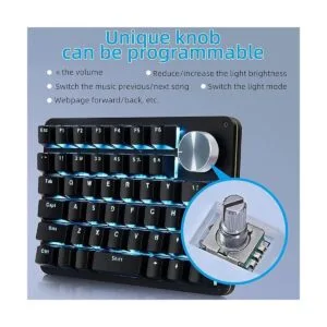 Koolertron Teclado mecánico para juegos con una mano_4