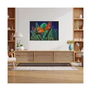 RnnJoile Pintura en lienzo de flores tropicales para_3