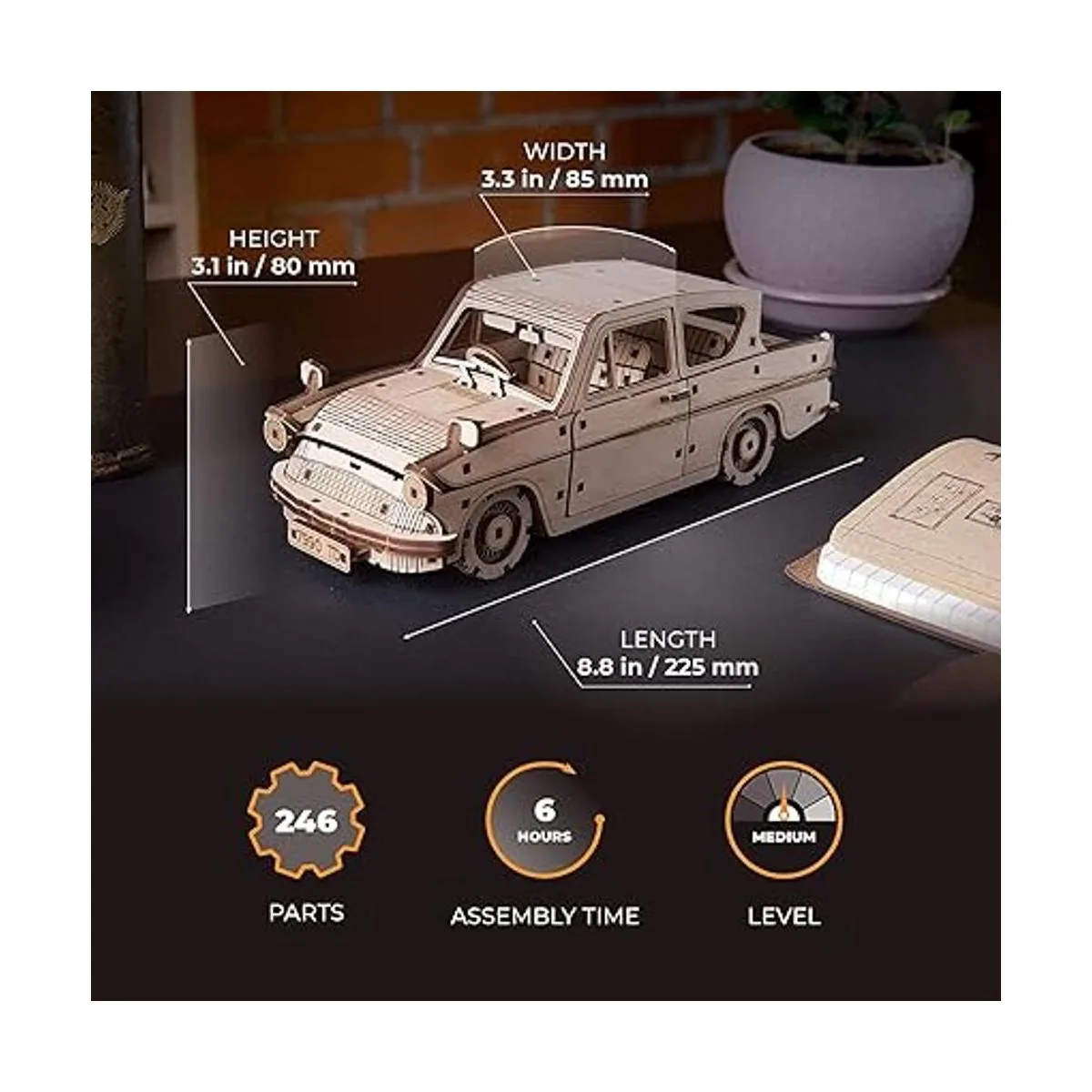 UGEARS Harry Potter Flying Ford Anglia Kit de automóvil_2