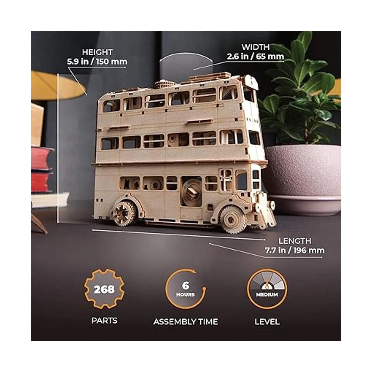 UGEARS Harry Potter Knight Bus Rompecabezas de madera 3D_4