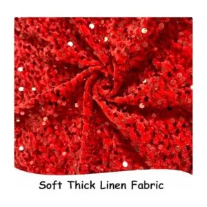 FUHSY Tela roja de terciopelo de lentejuelas de 5 yardas_2