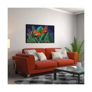 RnnJoile Pintura en lienzo de flores tropicales para_2