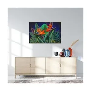 RnnJoile Pintura en lienzo de flores tropicales para_4