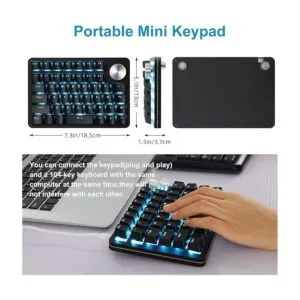 Koolertron Teclado mecánico para juegos con una mano_5