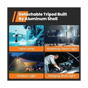 GoGonova Luz de trabajo recargable con soporte luz de_5