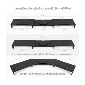 Nnewvante Soporte elevador grande de bambú de doble_6