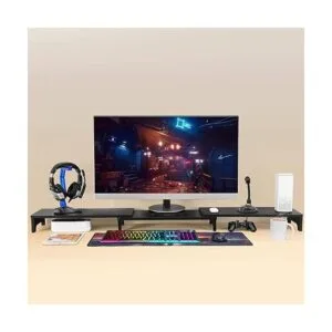 Nnewvante Soporte elevador grande de bambú de doble_4