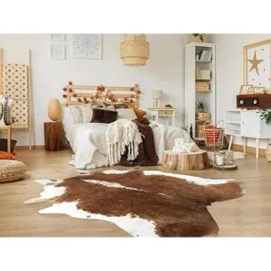 Homore Alfombra de piel de vaca bonita alfombra con_6