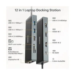 Monitor dual de estación de acoplamiento USB C para_2