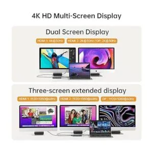 Monitor dual de estación de acoplamiento USB C para_3