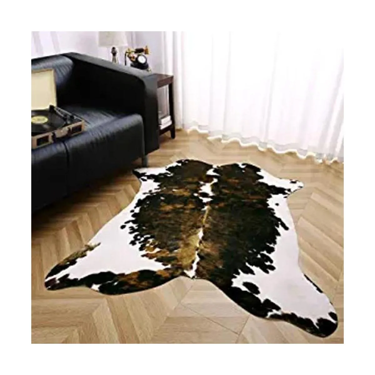 Amearea Alfombra de piel sintética de vaca alfombras de_1