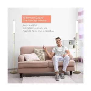 OBright Lámpara de pie LED cilíndrica con control remoto_4