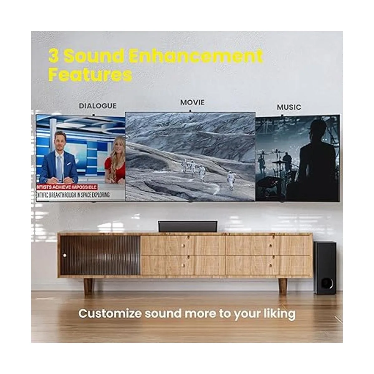 PHEANOO 2.1 Compact Sound Bars for TV with Subwoofer HDMI_5