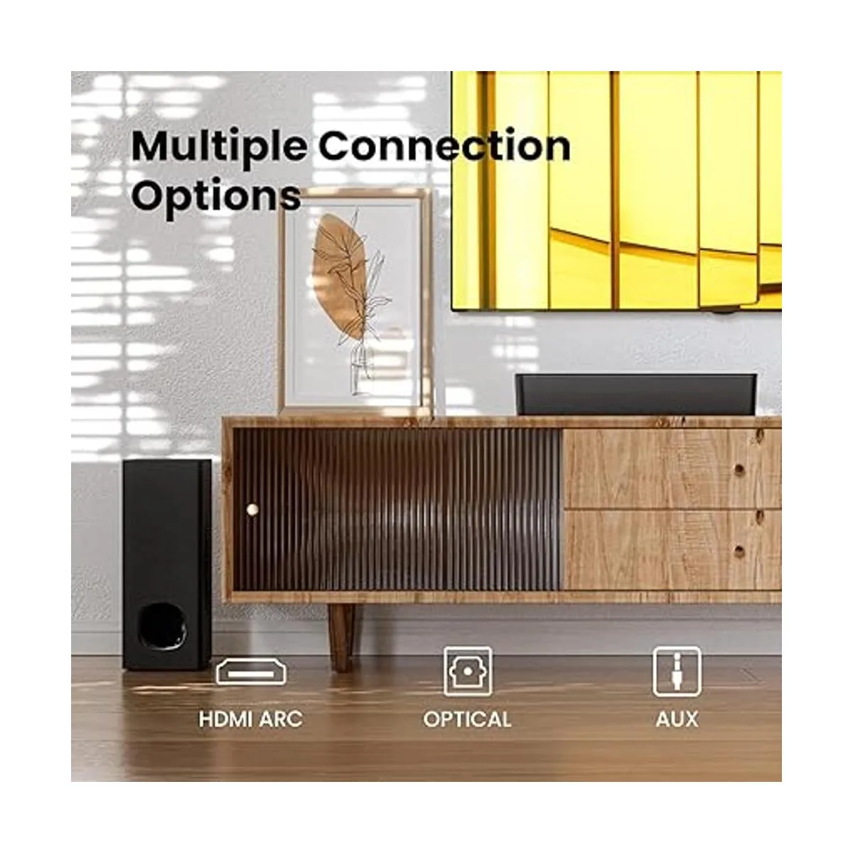 PHEANOO 2.1 Compact Sound Bars for TV with Subwoofer HDMI_3