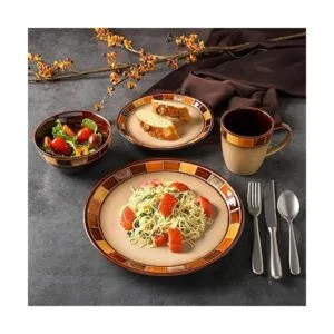 Juego de vajilla de 16 piezas Casa Azul de Gibson Elite_4