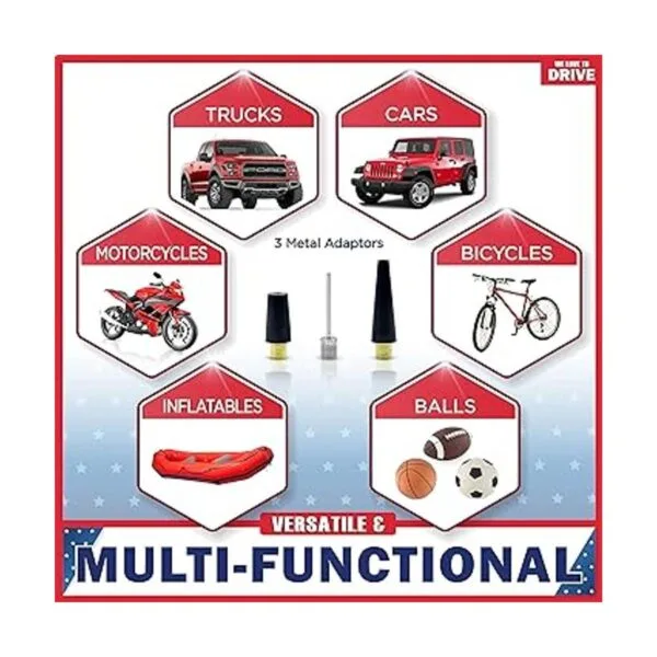 We LOVE TO DRIVE Inflador de neumáticos portátil con kit_7