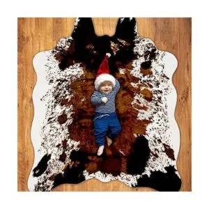 CONBEN Alfombra con estampado de vaca M_4