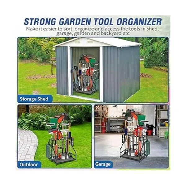 Organizador de herramientas de jardín para garaje estante_3