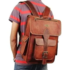 HULSH Mochila de cuero genuino de 16 pulgadas para mujeres_3