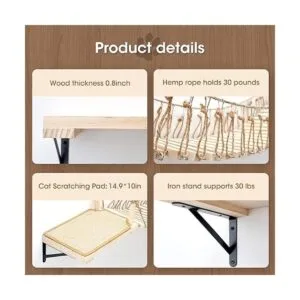 A.FATI Puente con cuerda para gatos montado en la pared_4