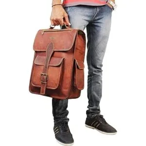 HULSH Mochila de cuero genuino de 16 pulgadas para mujeres_2